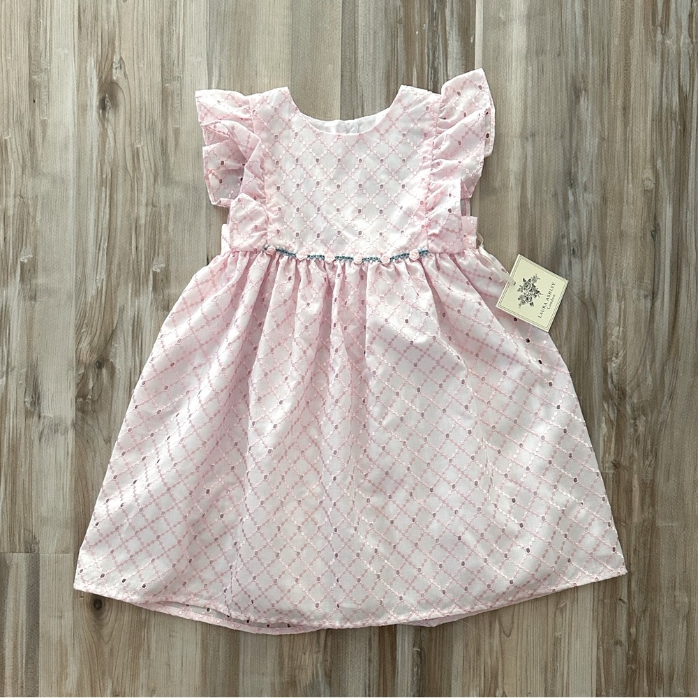 Laura Ashley Girls Eyelet Embroidered Dress 4T